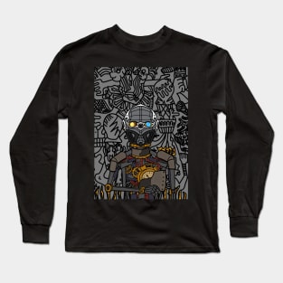 Embrace the Shadows: NFT Character - RobotMask Doodle - The Dark One Edition on TeePublic Long Sleeve T-Shirt